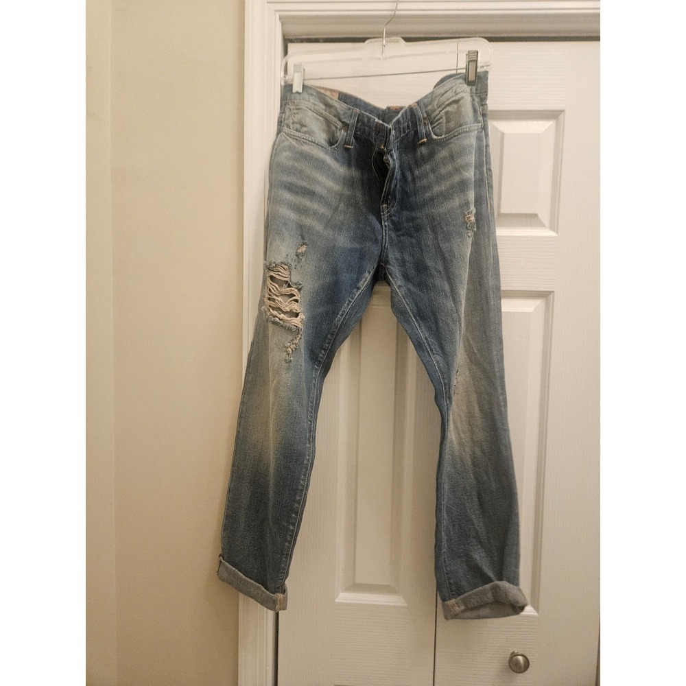 Polo Ralph Lauren Astor Boyfriend Distressed Ripped Jeans Blue Denim 29x32